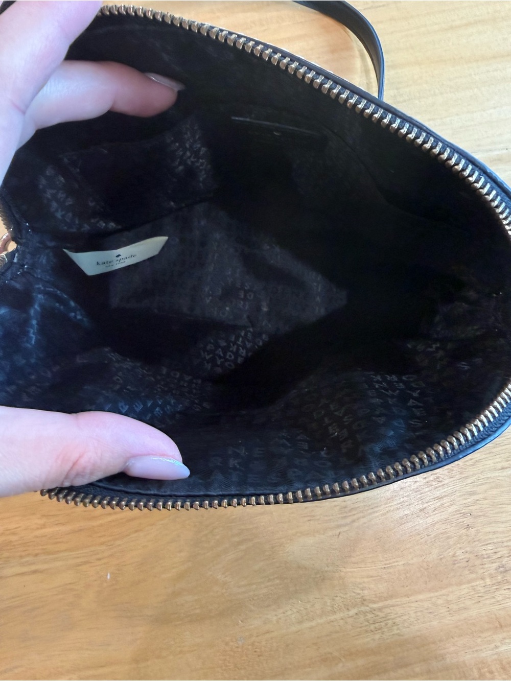 kate spade Cream and Black Woven Dome Satchel with Crossbody Strap - Picture 4 of 4